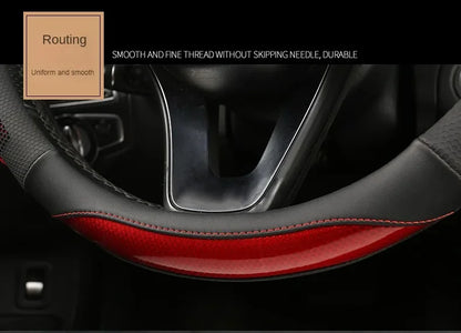 Housse de volant de voiture en nid d'abeille tridimensionnel, housse en cuir Durable avec doublure antidérapante universelle 14.5-15 pouces