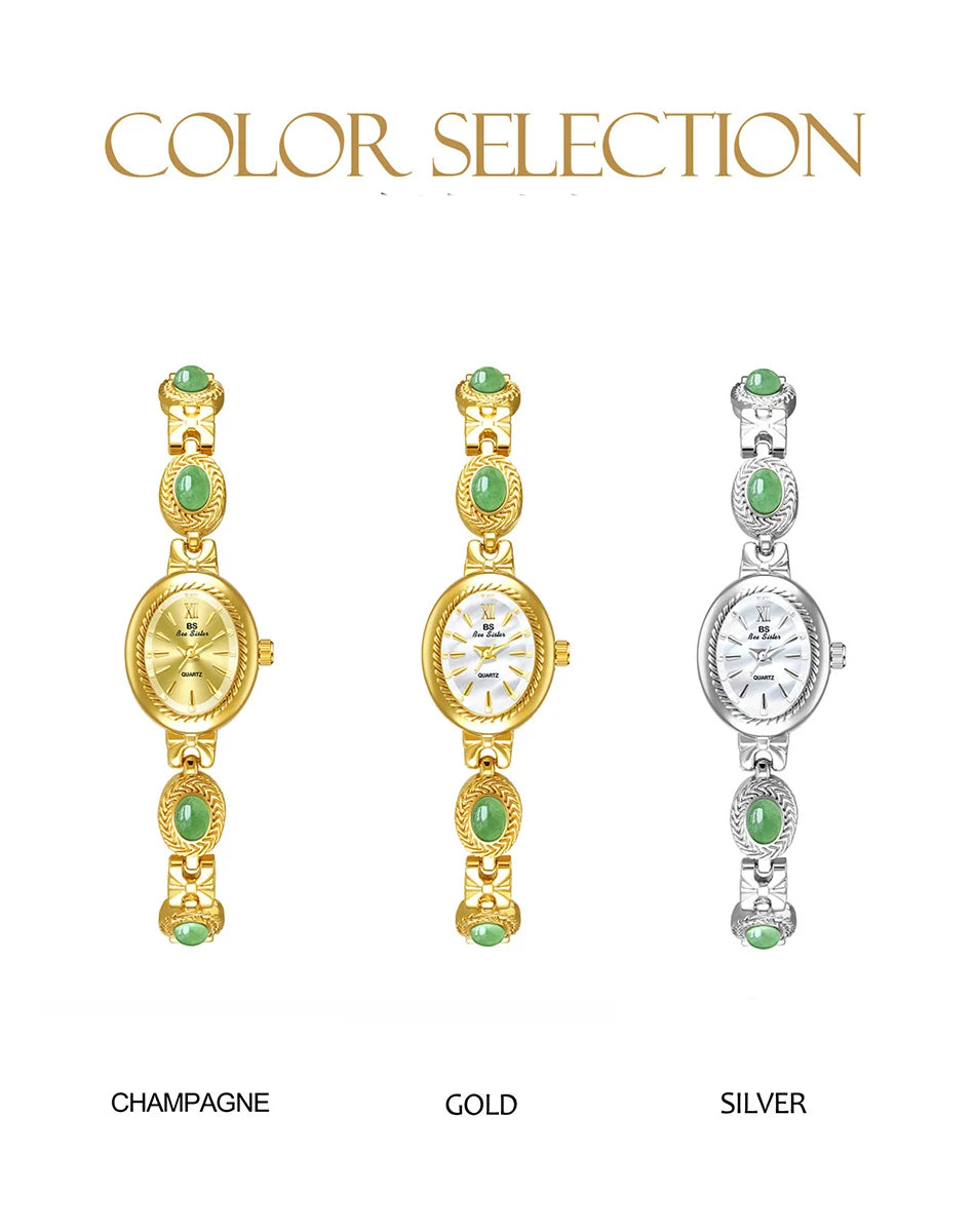 Montre Femme Quartz BS Bee Sister BS-FA1859 — Cadran Ovale 18×22mm, Bracelet Alliage, 3 ATM, 3 Coloris