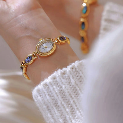 Montre Quartz Femme Bracelet Élégant — Boîtier Ovale 24 mm, Acier Inoxydable, Verre Hardlex, 3 ATM, 16 Coloris | TechNova X
