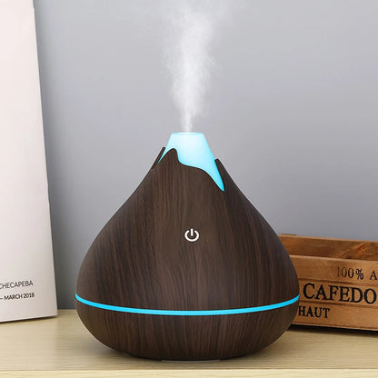 Humidificateur Diffuseur Arômes Design Bois — Ultrasonique, LED 7 Couleurs & USB 5V (200ml/350ml)