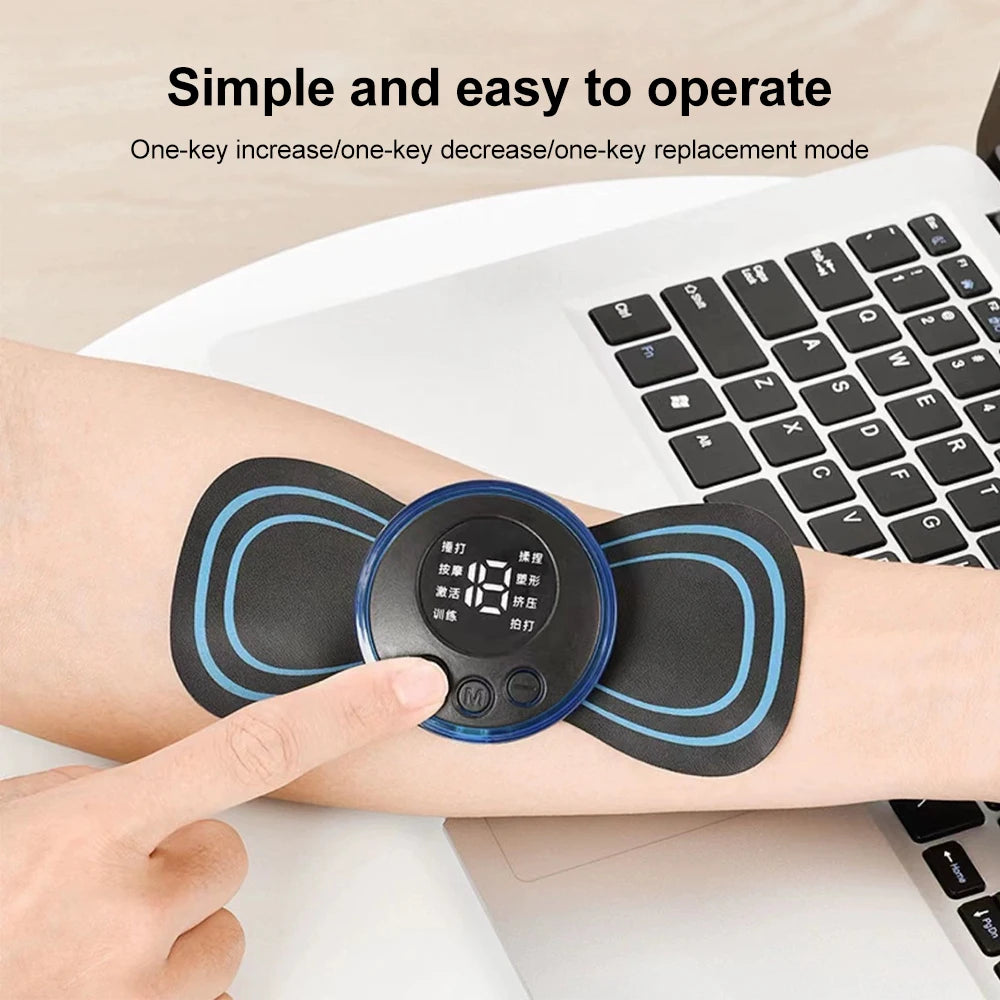 Masseur de cou EMS, Mini Patch de soulagement de la douleur musculaire du dos Cervical, tapis stimulateur, outil de soins de santé Portable pour les jambes et le corps