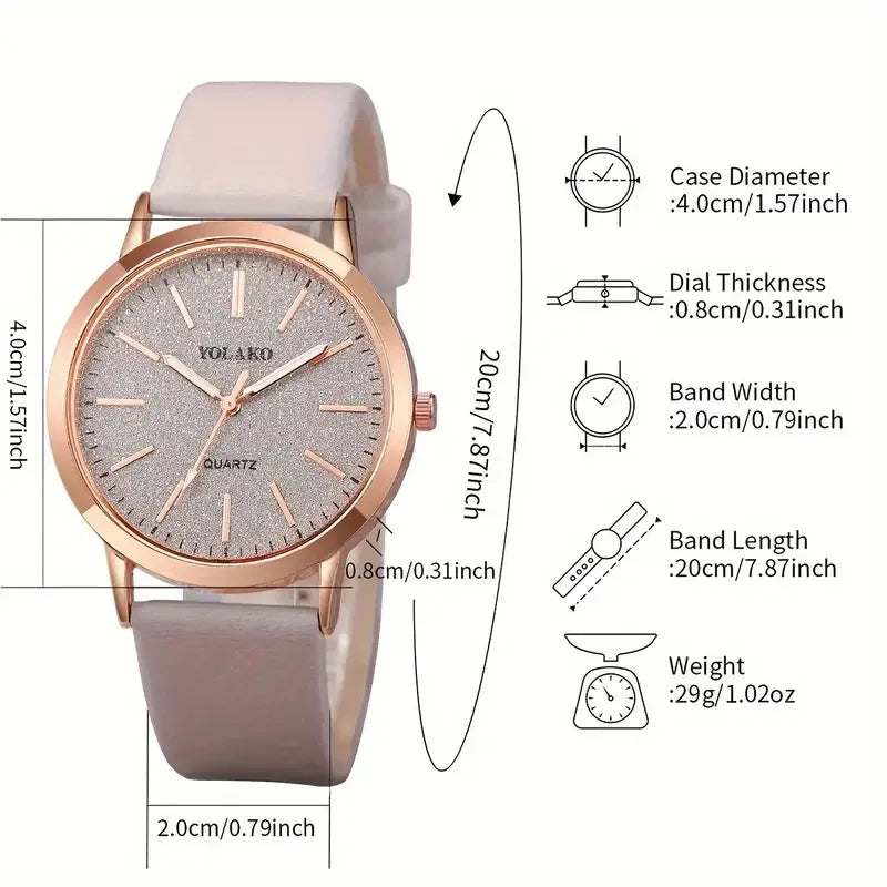 Montre Femme Quartz Minimaliste ZK0527 — Bracelet Cuir 18mm, Cadran Rond 40mm, 5 Coloris