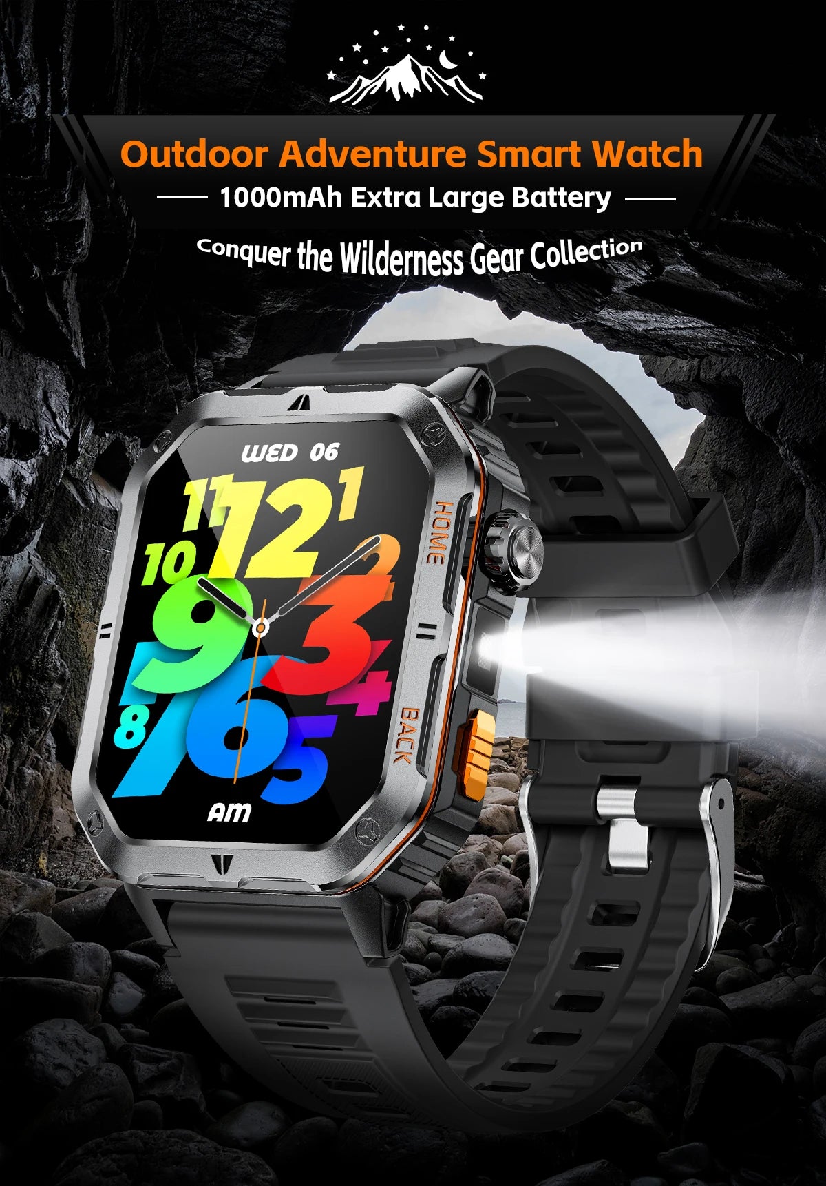 Montre Connectée Sport MT62 — Écran 2,01", Étanche 3 ATM, Batterie 1000 mAh, Bluetooth 5.3, 4 Coloris | TechNova X