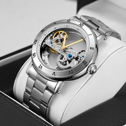 Montre Mécanique Automatique Squelette FORSINING FS134 — Aiguilles Lumineuses, Bracelet Cuir ou Acier