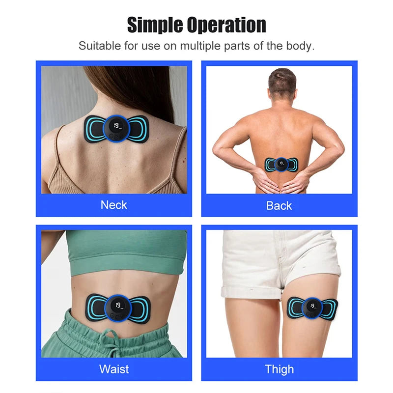Masseur électrique de cou EMS, Instrument de Stimulation musculaire, patchs pour le dos, les cervicales et les mollets, douleur des articulations, masseur basse fréquence