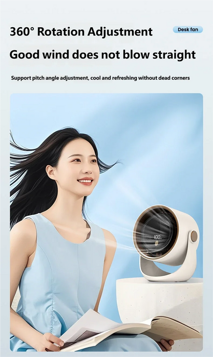 Ventilateur Mural Sans Perçage USB — Silencieux, Rechargeable & Circulation d'Air 360°
