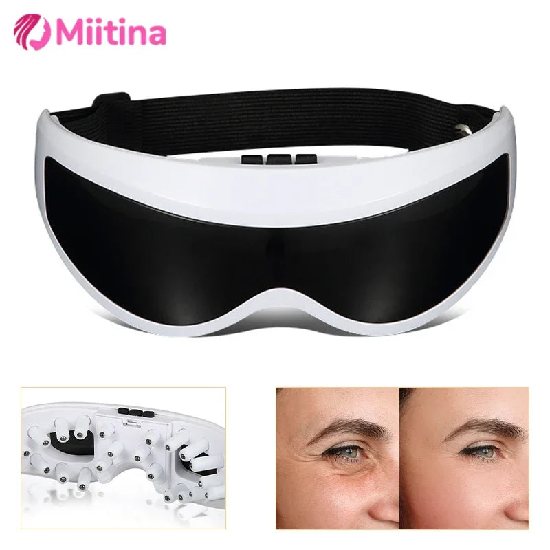 Masque de massage électrique pour les yeux, amélioration de la vision des yeux, migraine, front, lunettes de soins des yeux, massage sans fil, vibration, soins de santé