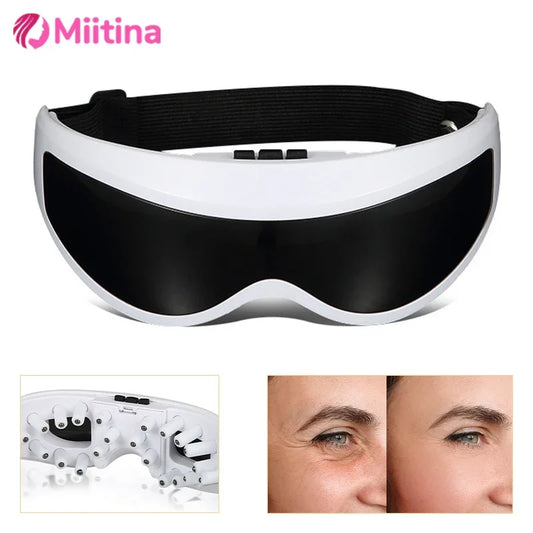 Masque de massage électrique pour les yeux, amélioration de la vision des yeux, migraine, front, lunettes de soins des yeux, massage sans fil, vibration, soins de santé