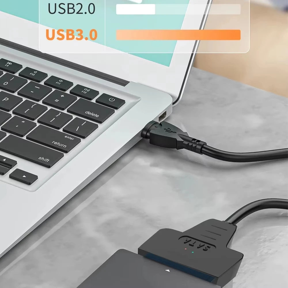 Adaptateur USB vers SATA, câble convertisseur USB 3.0 2.0 vers SATA pour disque dur SSD HDD 2.5 pouces, accessoires d'adaptateur externe