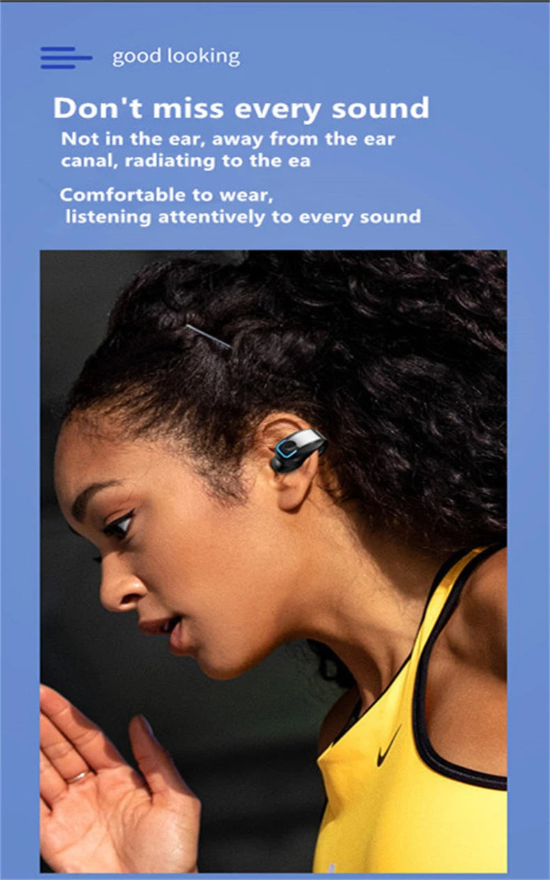 High-Quality TWS Bone Conduction Bluetooth Wireless Earphones with Mic for Sports and Noise Reduction