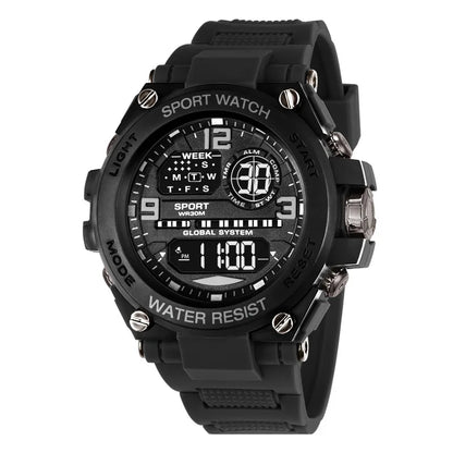 Montre électronique de sports de plein air pour hommes, réveil lumineux, montre à grand cadran