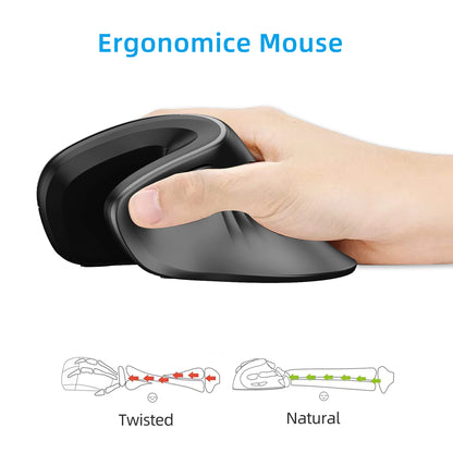 Souris Verticale Sans Fil T27 — Ergonomique, Silencieuse, 3200 DPI | TechNova X