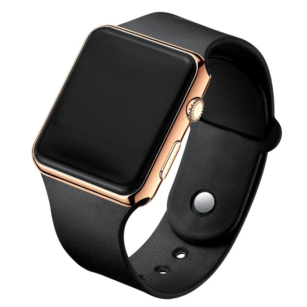 Montre Digitale LED Sport CK1500 — Bracelet Silicone, Cadran Rectangle, Unisexe