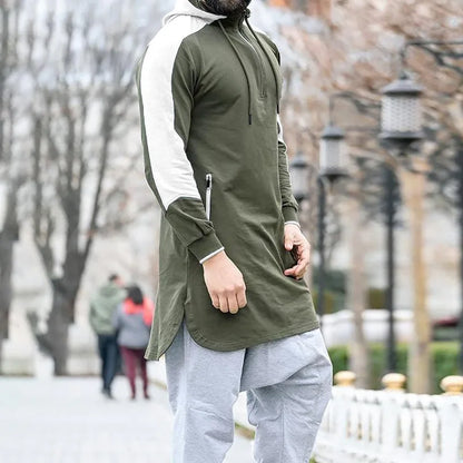 Sweat Zippé Homme Col Rond — Coupe Large, Manches Longues | Printemps-Automne