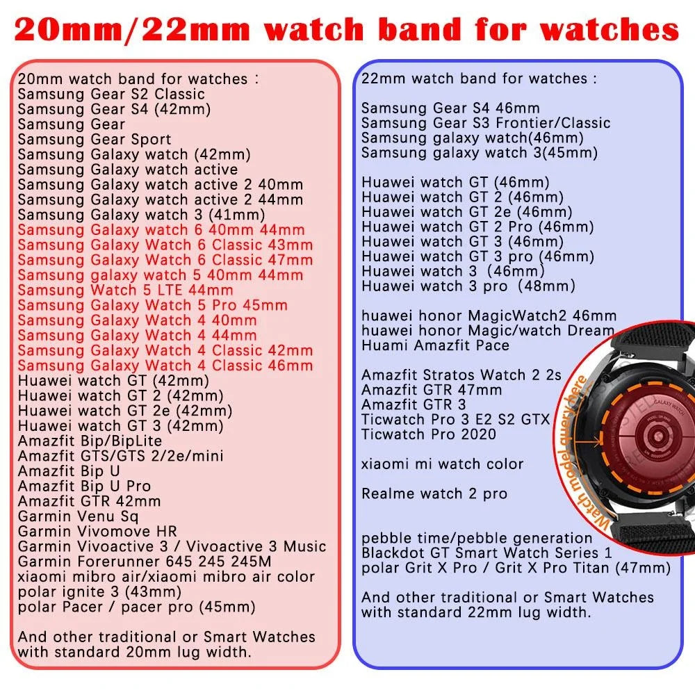 Bracelet Silicone Universel 18mm 20mm 22mm — Samsung Galaxy Watch, Huawei GT, Amazfit, Xiaomi