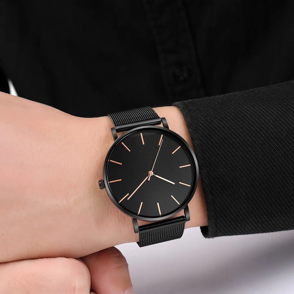 Montre Quartz Fashion TINUORA — Bracelet Acier Inox, Cadran 38mm, Style Luxe Casual, 17 Coloris