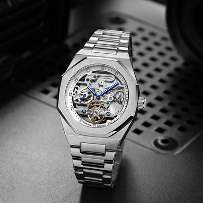 Montre Mécanique Automatique Homme FORSINING FS100 — Squelette Lumineux, Acier Inoxydable, Verre Hardlex, 6 Coloris | TechNova X