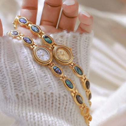 Montre Quartz Femme Bracelet Élégant — Boîtier Ovale 24 mm, Acier Inoxydable, Verre Hardlex, 3 ATM, 16 Coloris | TechNova X