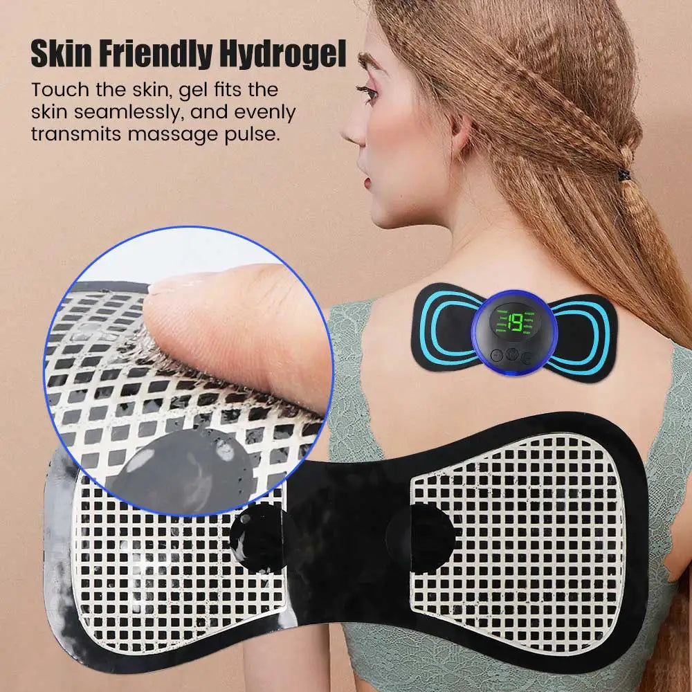 Mini masseur de cou électrique Portable EMS, civière de cou pour soulager la douleur musculaire cervicale et Patch de Massage de Relaxation des épaules