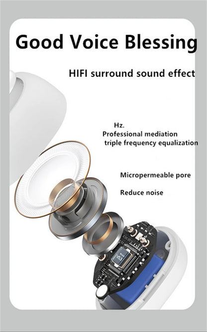 High-Quality TWS Bone Conduction Bluetooth Wireless Earphones with Mic for Sports and Noise Reduction