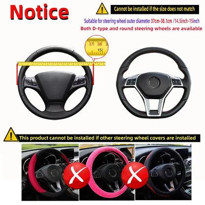 Ours en peluche chaud pour les mains, chat de dessin animé, voiture sans anneau intérieur, housse de volant, fournitures automobiles, 14.5-15 pouces