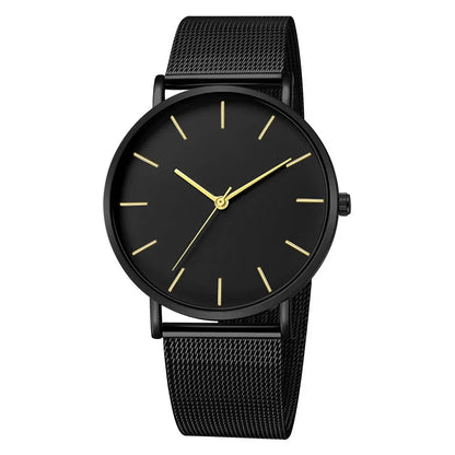 Montre Quartz Fashion TINUORA — Bracelet Acier Inox, Cadran 38mm, Style Luxe Casual, 17 Coloris