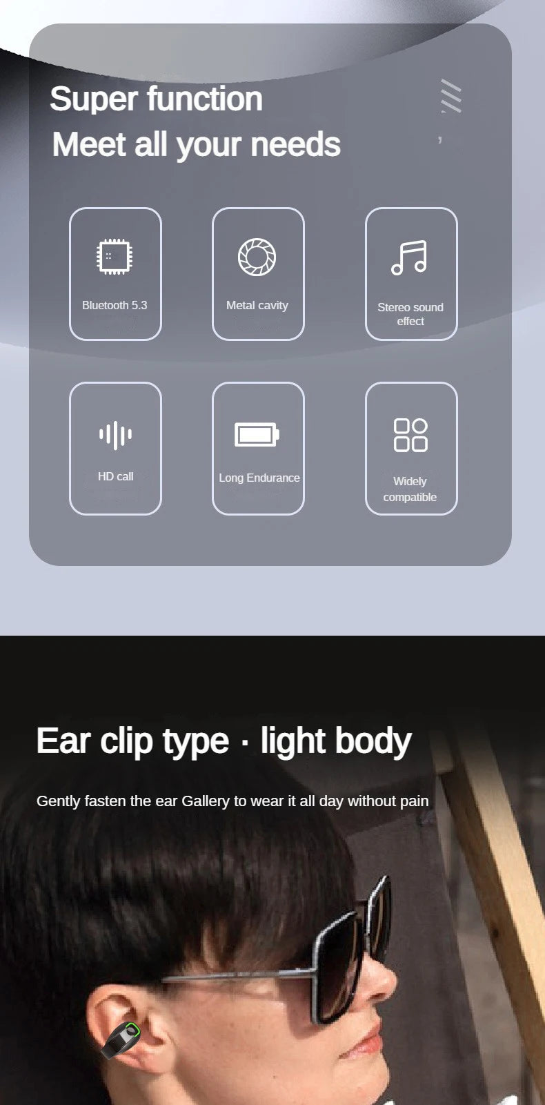 SHUKE GD28 OWS Clip Earphones — Bluetooth 5.3, ANC, IPX7, 688h Standby