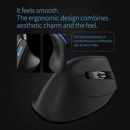 ZELOTES F-36A 2.4G Souris sans fil Chargement Blu-ray 6 boutons Souris optique 3 niveaux ug I souris noire