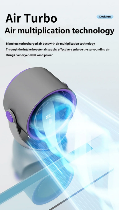 Ventilateur Mural Sans Perçage USB — Silencieux, Rechargeable & Circulation d'Air 360°