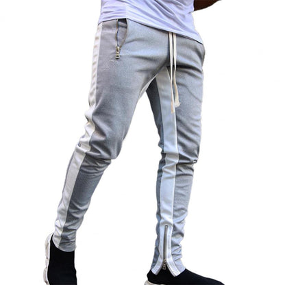 Pantalon de Survêtement Homme — Skinny | Taille Élastique & Cordon | Fermeture Éclair Latérale | Style Hip Hop | 5 Coloris | M–2XL