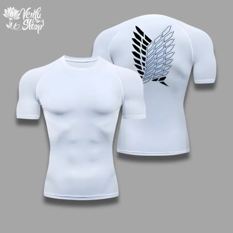T-shirt Sport Homme — Séchage Rapide | Haute Élasticité | Style Anime | Fitness & Musculation | 3 Coloris | S à XXXL