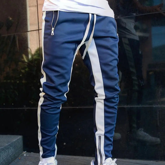 Pantalon de Survêtement Homme — Skinny | Taille Élastique & Cordon | Fermeture Éclair Latérale | Style Hip Hop | 5 Coloris | M–2XL