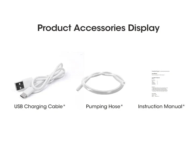Pompe à Eau Électrique Pliable Rechargeable USB — 1200mAh, Matériau Alimentaire & 1 Semaine d'Autonomie