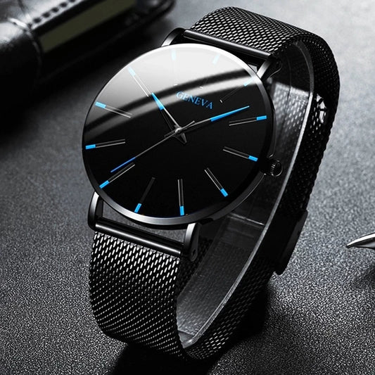 Montre Quartz Minimaliste Homme DIJANES KL959 — Ultra-Fine 8 mm, Bracelet Maille ou Cuir, Verre Hardlex, 9 Coloris | TechNova X
