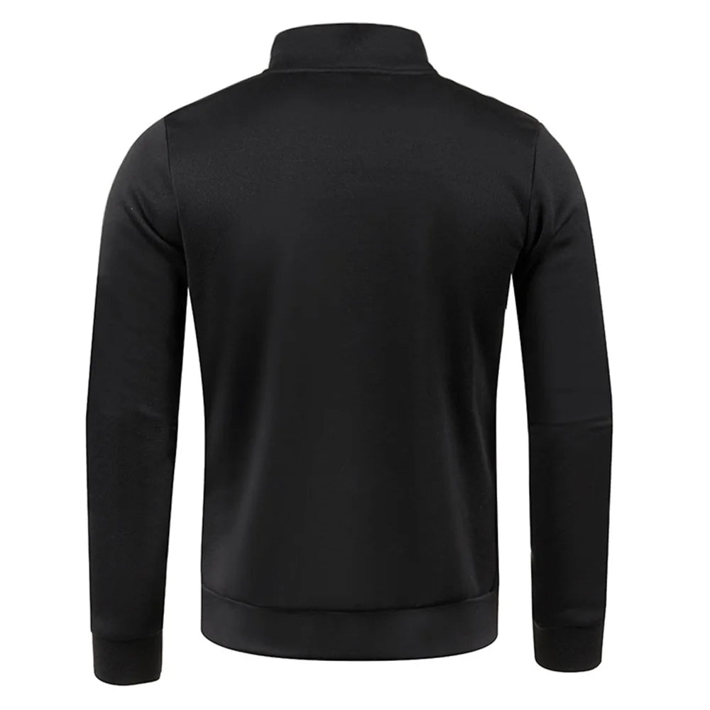 Pull à col roulé avec fermeture éclair pour homme, sweat-shirt d'extérieur, pull à demi-fermeture éclair, vêtements solides, PVD, printemps, automne