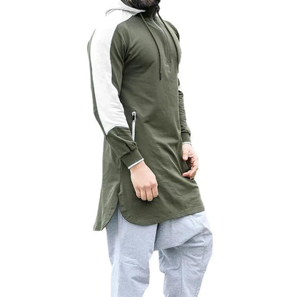 Sweat Zippé Homme Col Rond — Coupe Large, Manches Longues | Printemps-Automne