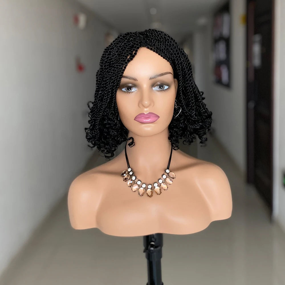 Nouvelle boîte de perruques tressées synthétiques pour femmes noires, perruques africaines tressées au Crochet, résistantes à la chaleur, courtes et crépues