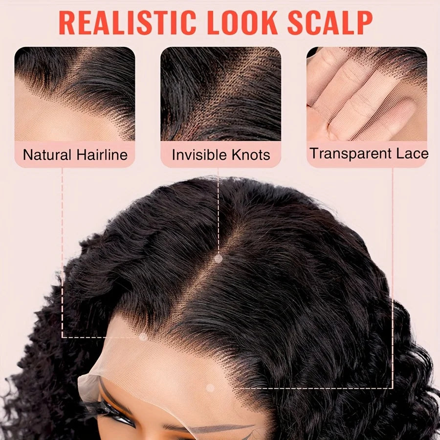 Perruque BOB vague profonde cheveux humains 13x4 HD bouclés dentelle avant perruques cheveux humains pré plumés porter et aller sans colle courte bouclée frontale BOB