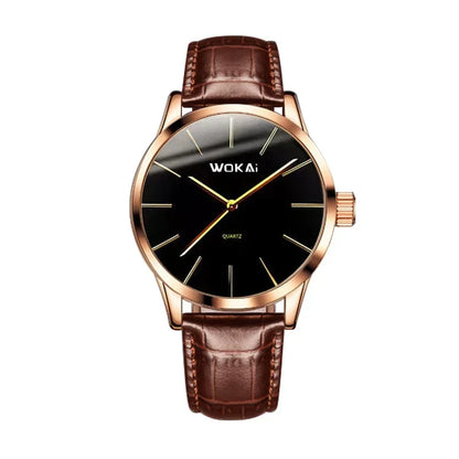 Montre Homme Quartz Business MOONBIFFY — Bracelet Cuir, Cadran Minimaliste, Style Luxe, 4 Coloris