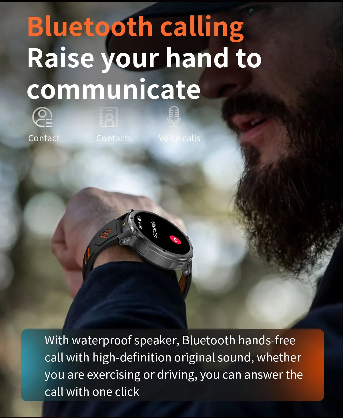 Smartwatch GUHUAVMI HT33 — AMOLED Saphir 1,7", Batterie 1100mAh, 100+ Sports, IP68