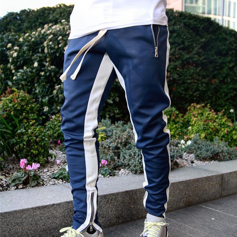 Viser de survêtement skinny pour hommes, pantalons de jogging à fermeture éclair latérale, survêtements Hip Hop Sportedly, pantalons de sport FJpouvez-vous ms, proximité Wstring