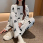 Ensemble Pyjama Polaire Femme — Haut Col Rond & Pantalon Jambes Larges