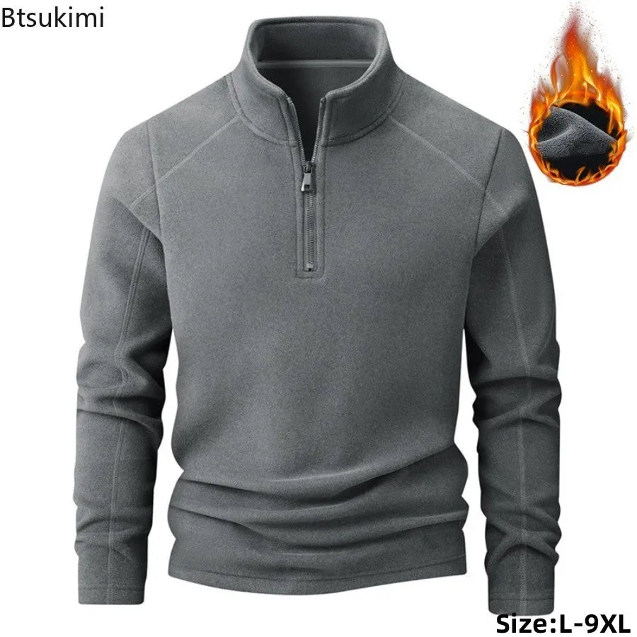 Sweat-shirt surdimensionné pour hommes, automne hiver, polaire épaisse, manches longues, à capuche, mode col montant, pull chaud, 9XL