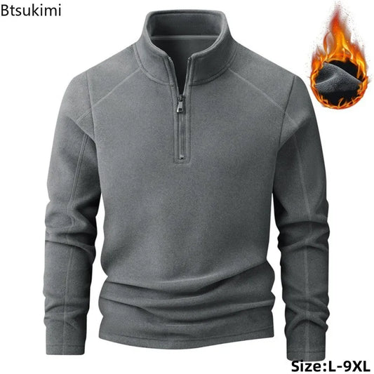 Sweat-shirt surdimensionné pour hommes, automne hiver, polaire épaisse, manches longues, à capuche, mode col montant, pull chaud, 9XL