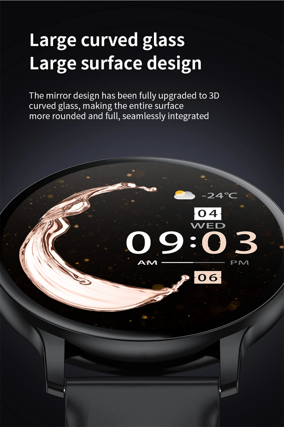 Smartwatch LIGE 2025 — Bluetooth 5.3, Écran 1,39", Santé 24h, IP68