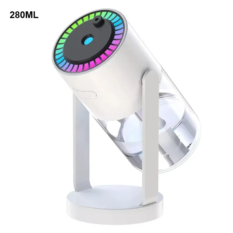 Humidificateur Projection Ciel Étoilé 280ml — LED Multimode, 2 Modes de Brume & USB 5V