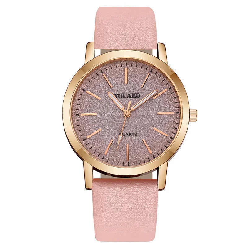Montre Femme Quartz Minimaliste ZK0527 — Bracelet Cuir 18mm, Cadran Rond 40mm, 5 Coloris