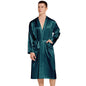 Kimono Peignoir Satin Homme — Robe de Chambre Ample Col en V