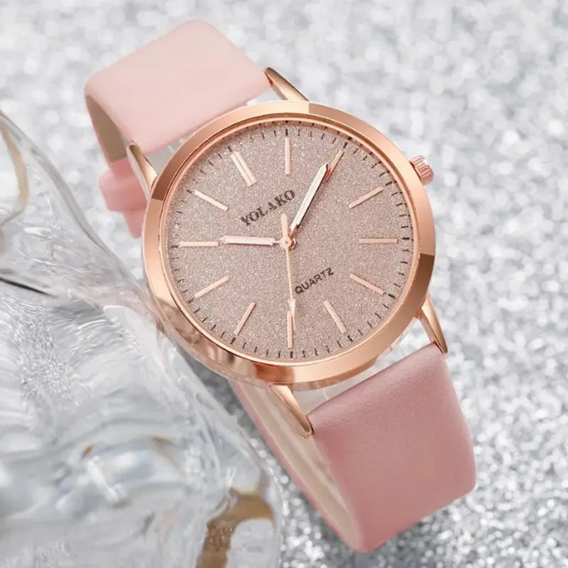 Montre Femme Quartz Minimaliste ZK0527 — Bracelet Cuir 18mm, Cadran Rond 40mm, 5 Coloris
