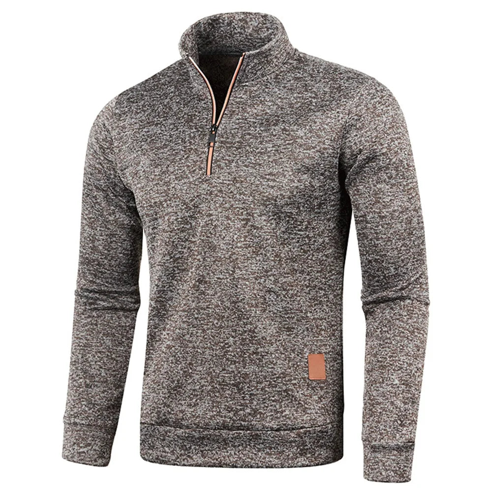 Pull Col Roulé Homme — Demi-Fermeture Éclair | Polyester Tricoté | Couleur Unie | Printemps Automne | 6 Coloris | M à 4XL